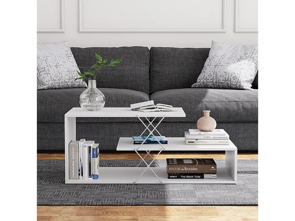 Table basse blanc 100x50x40.5 nario