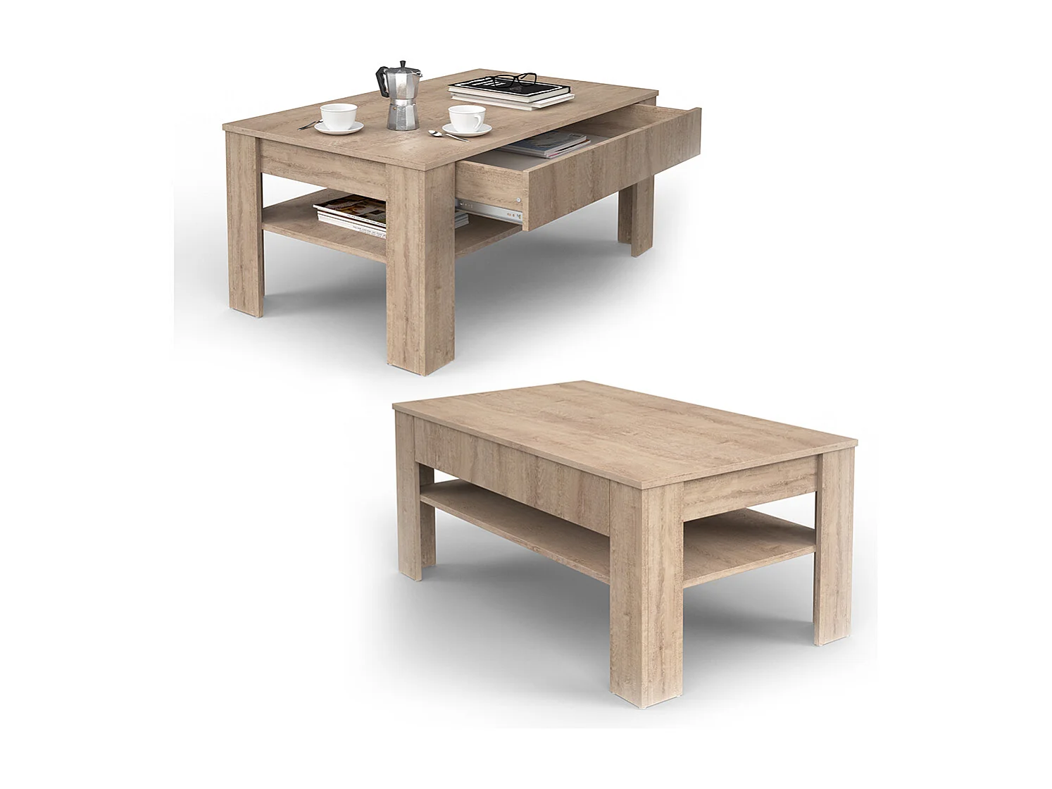 Couchtisch sonoma 92.2x65x48 milan
