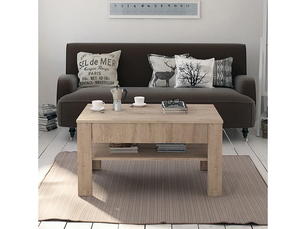 Table basse sonoma 92.2x65x48 milan