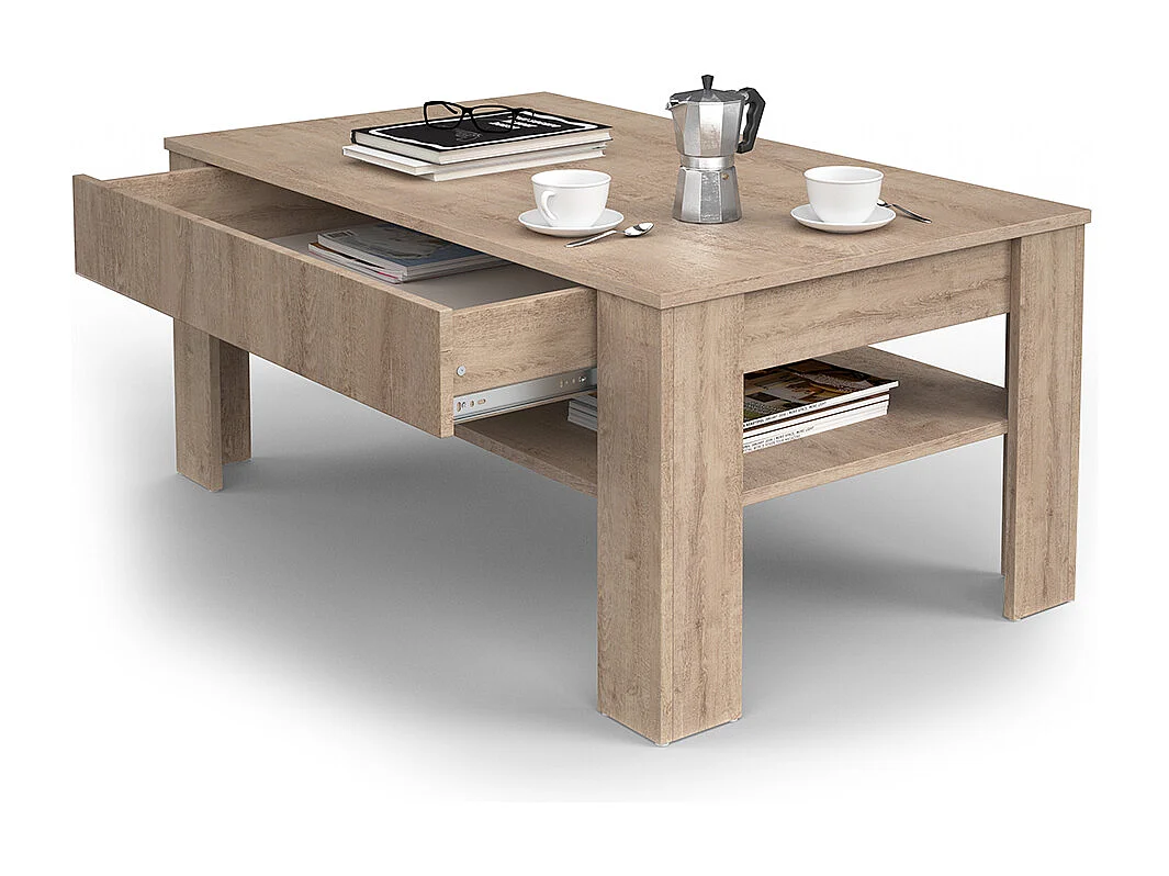 Table basse sonoma 92.2x65x48 milan