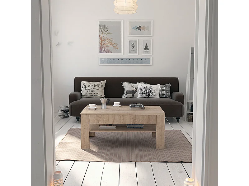 Table basse sonoma 92.2x65x48 milan