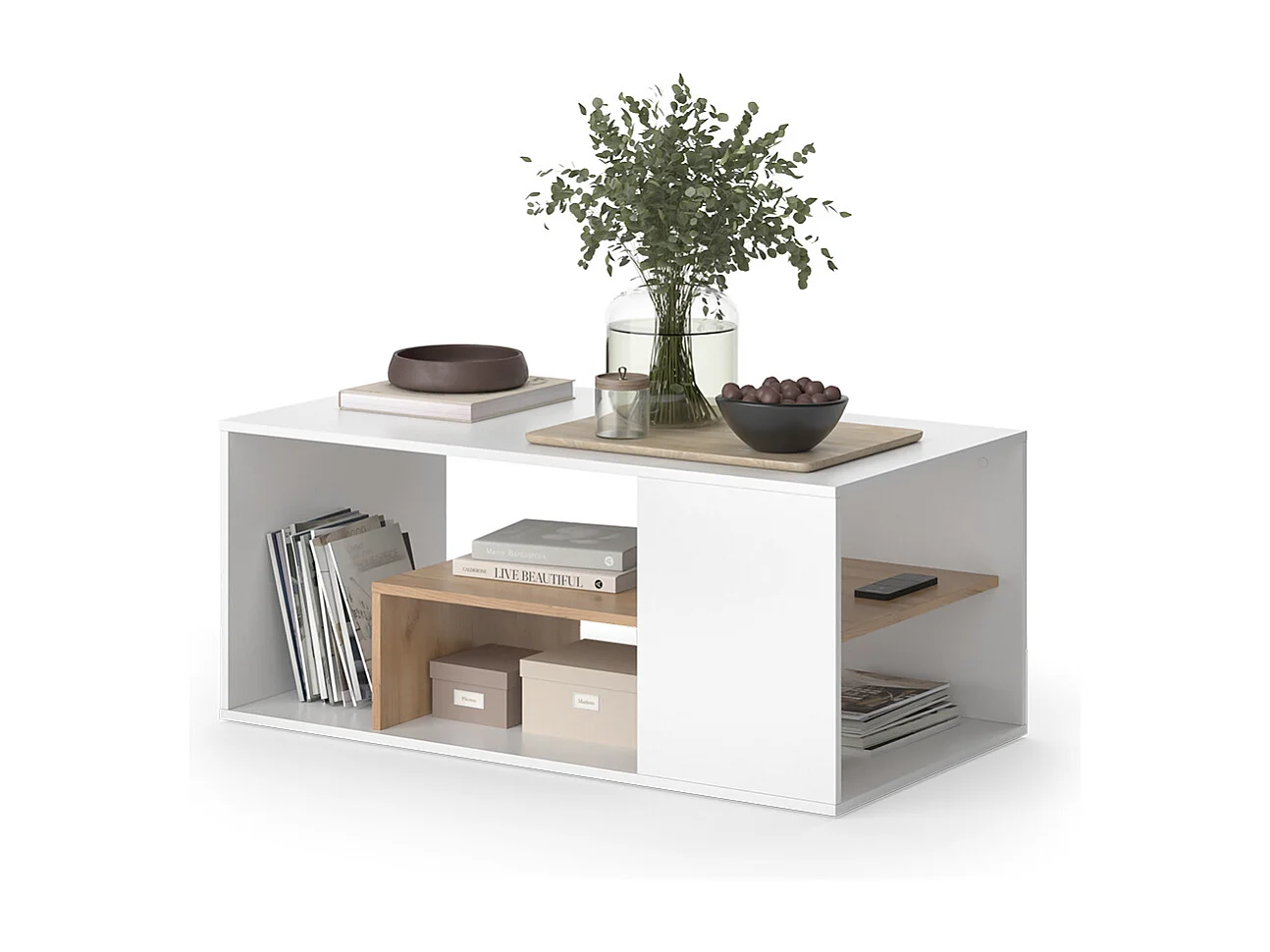 Table basse chêne blanc/force de lor 110x59x47 edgar