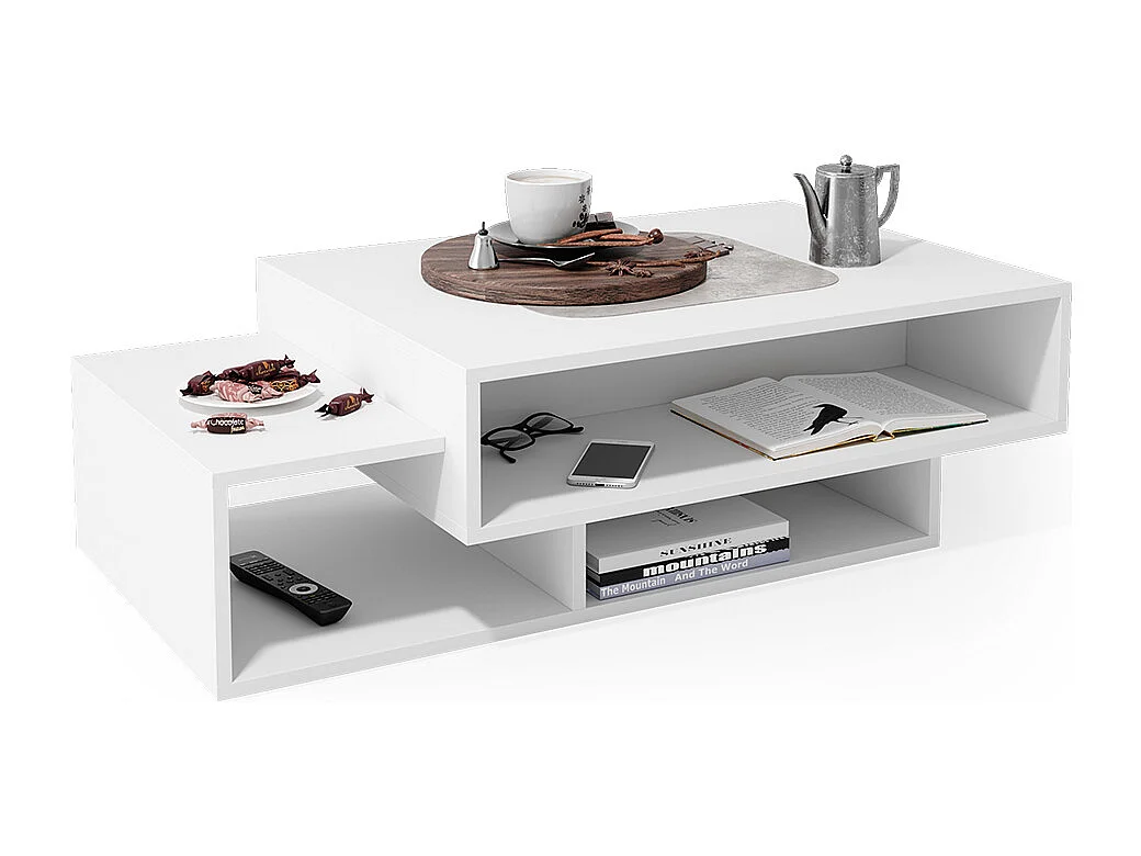 Table basse blanc 105x60x32 bari