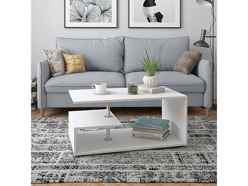 Couchtisch weiß 91x52.6x41 guillermo