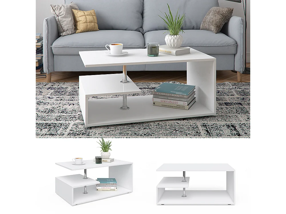 Table basse blanc 91x52.6x41 guillermo