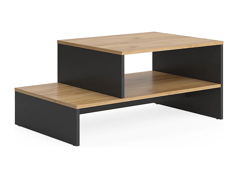 Table basse chêne doré/anthracite 90x55x40 amely