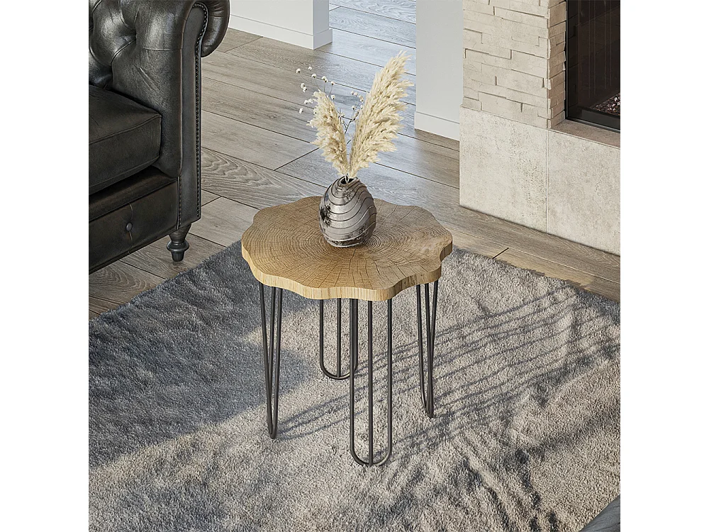 Table basse chêne 50x50x2.5 ringo