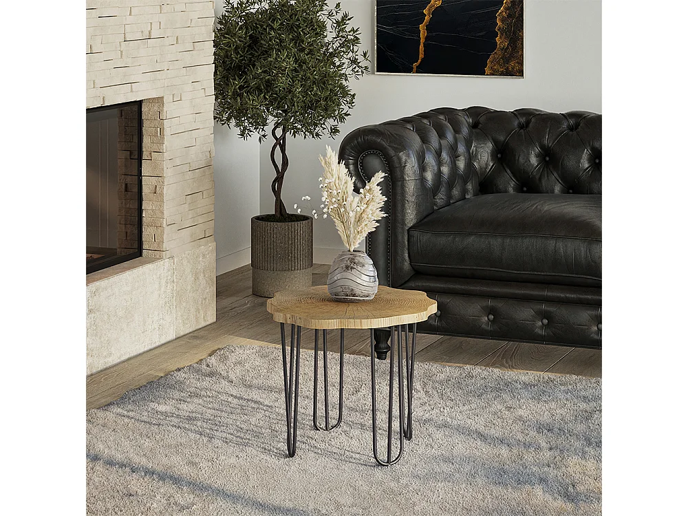 Table basse chêne 50x50x2.5 ringo