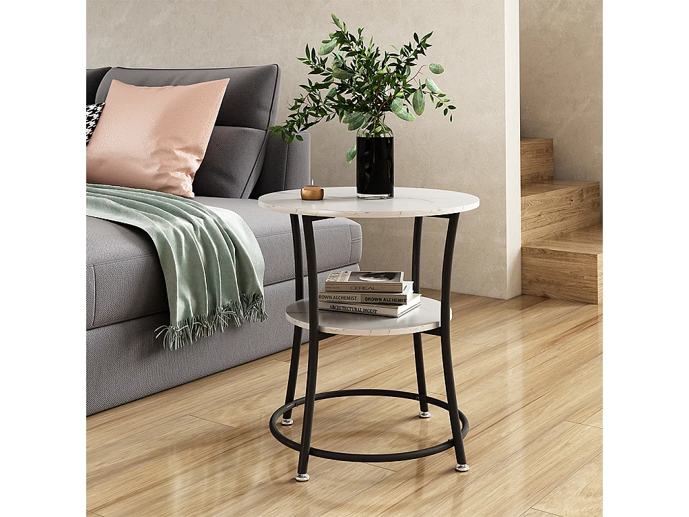 Table basse marbre blanc 50x50x55 quebec