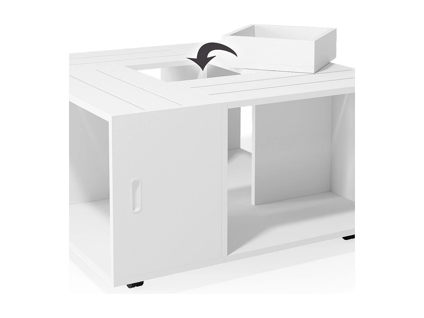 Table basse blanc 80x80x43 anton