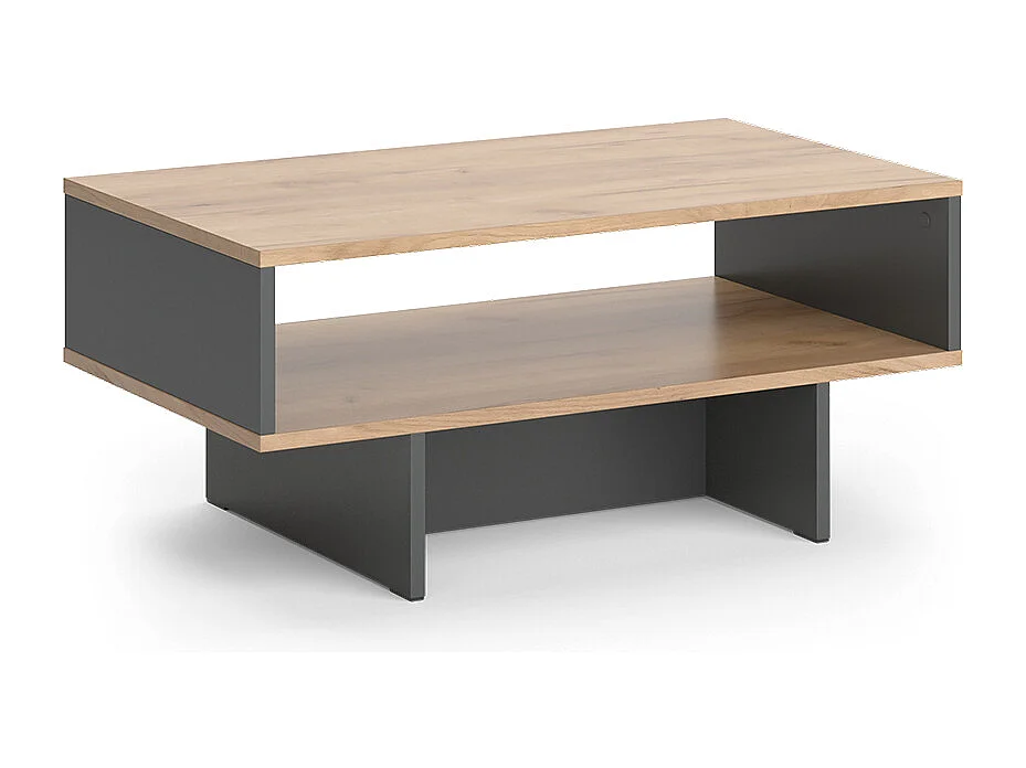 Table basse anthracite/chêne doré 80x46.2x35.4 josef