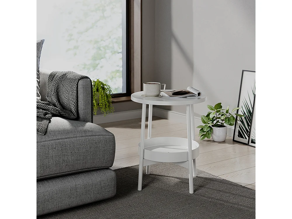 Tavolino da salotto bianco 40x40x47.5 riono