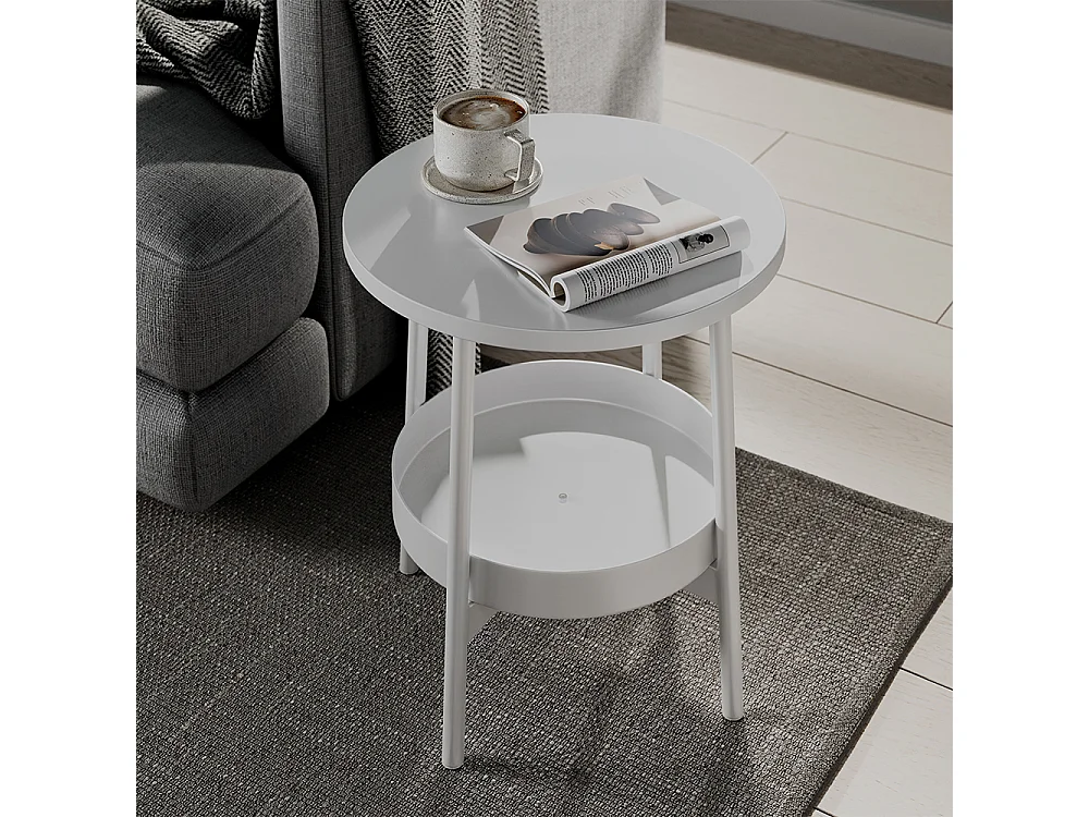 Tavolino da salotto bianco 40x40x47.5 riono