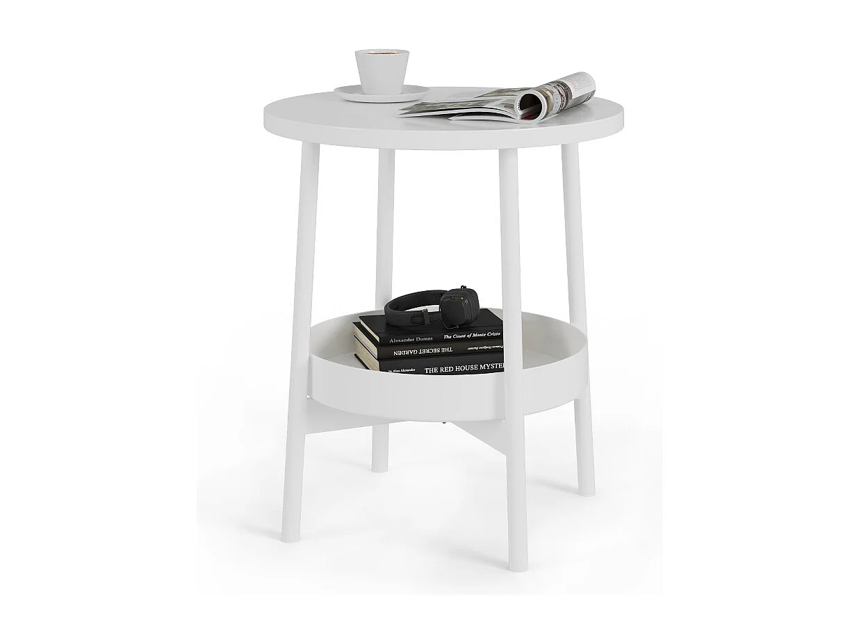 Tavolino da salotto bianco 40x40x47.5 riono