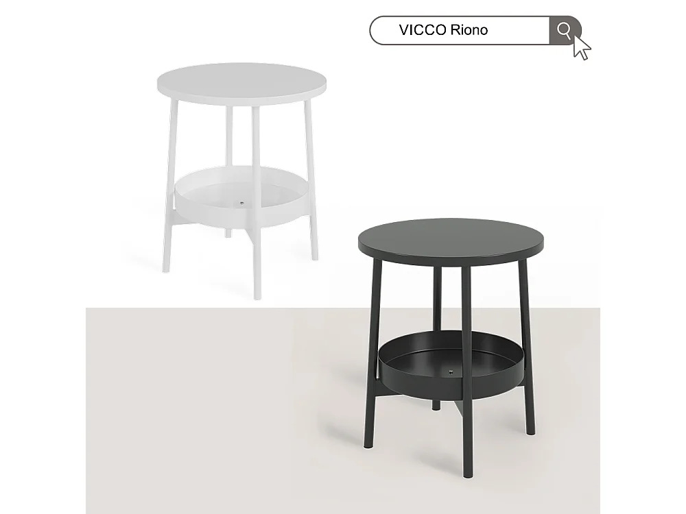 Tavolino da salotto bianco 40x40x47.5 riono