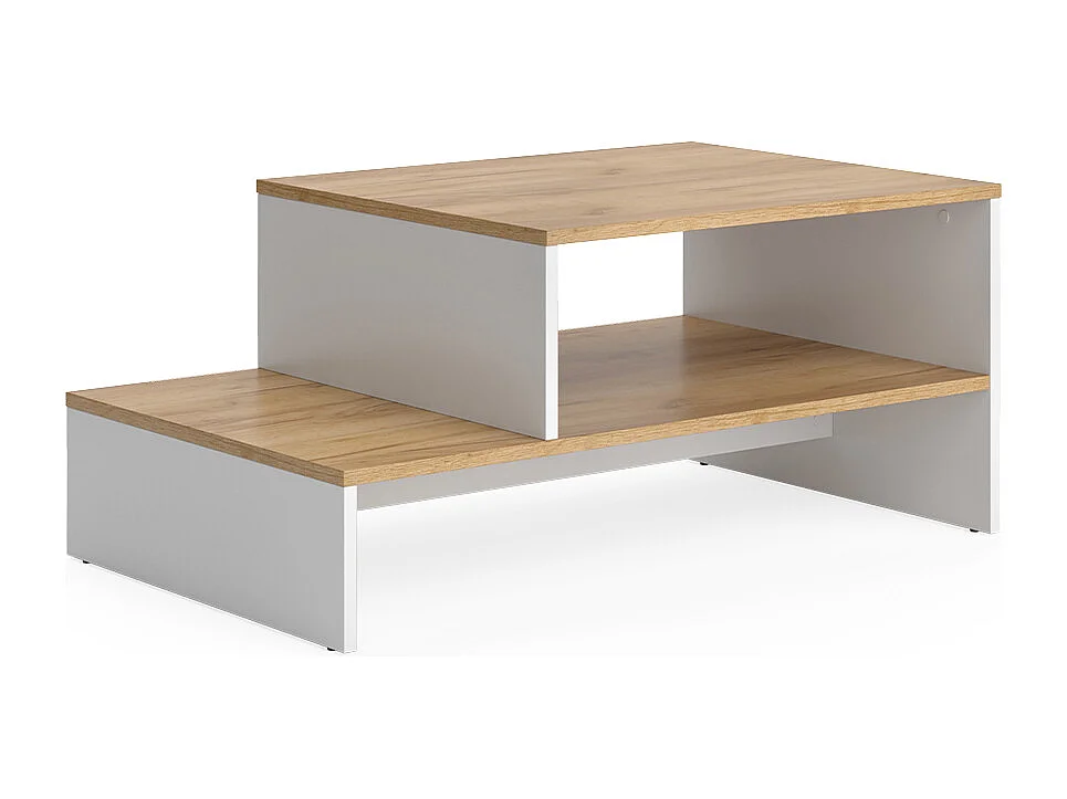 Table basse chêne doré/blanc 90x55x40 amely