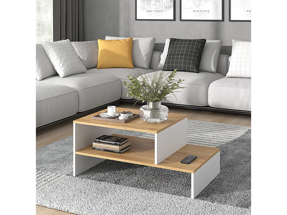 Sofabord gold power eg/hvid 90x55x40 amely