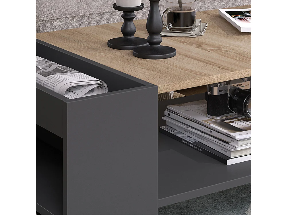 Table basse anthracite/sonoma 100x55x42 wido