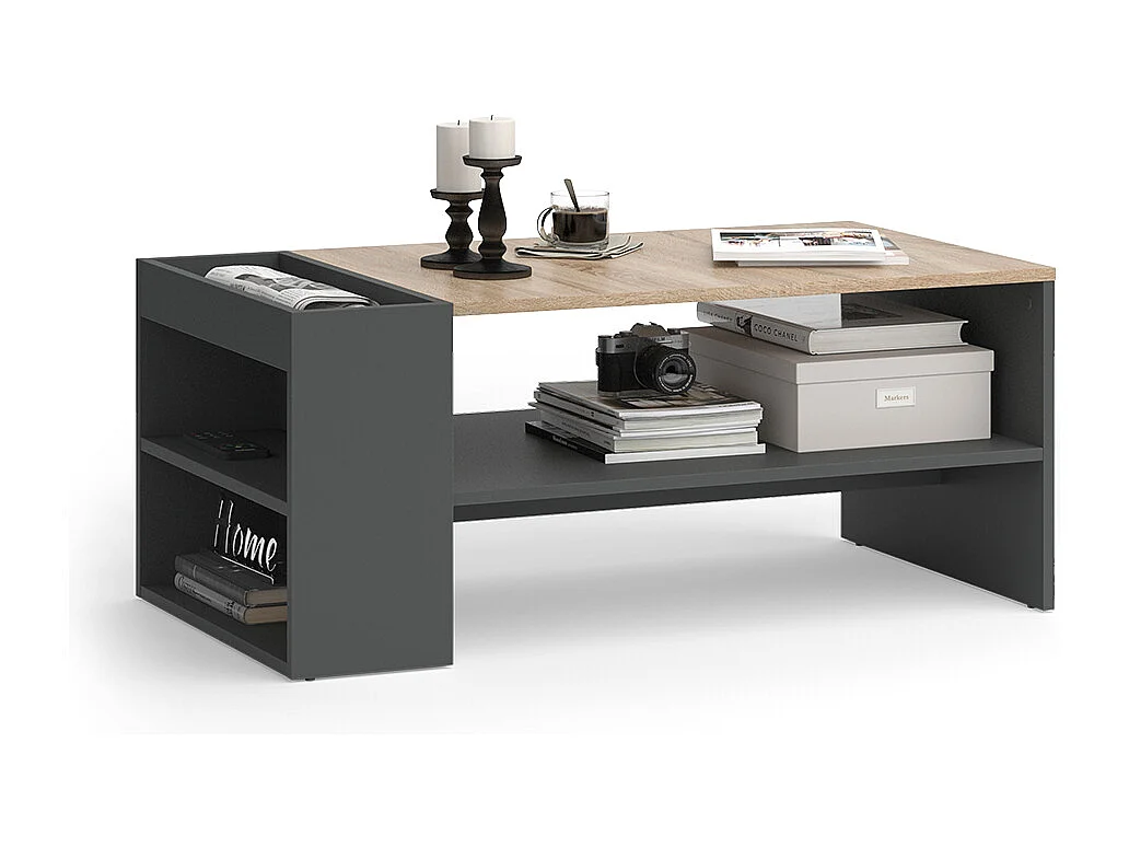 Table basse anthracite/sonoma 100x55x42 wido
