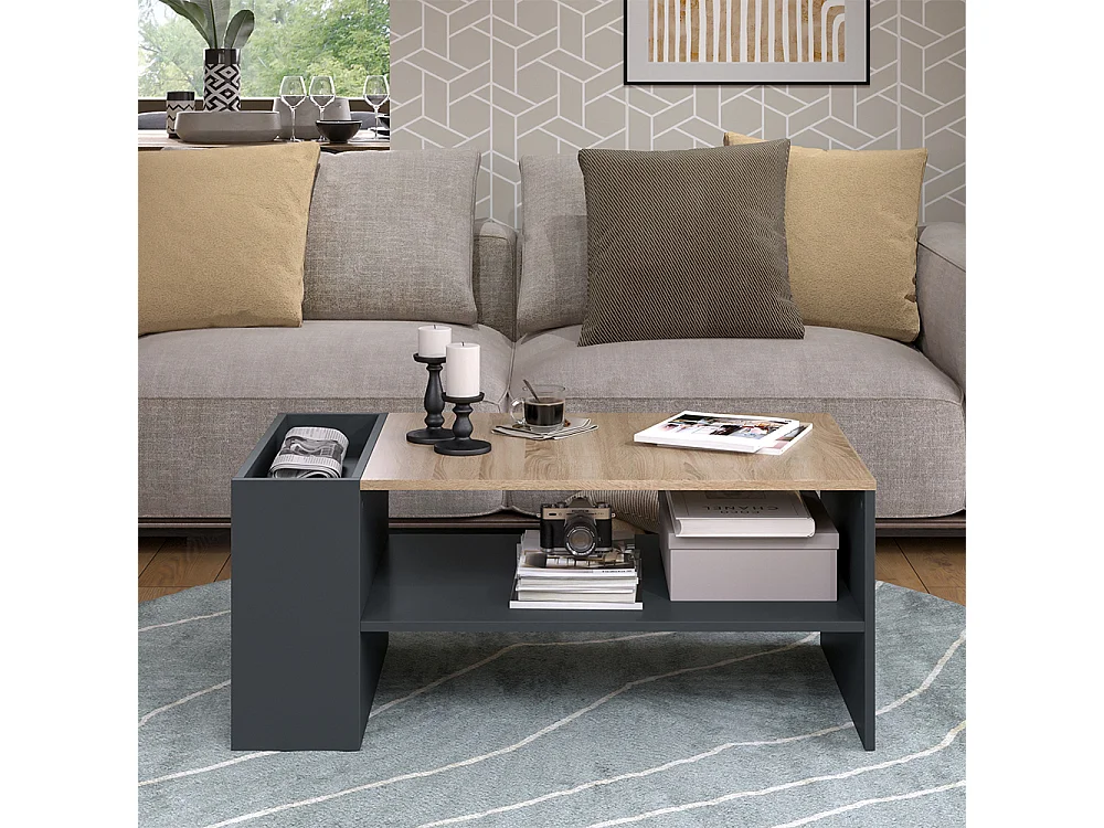 Table basse anthracite/sonoma 100x55x42 wido