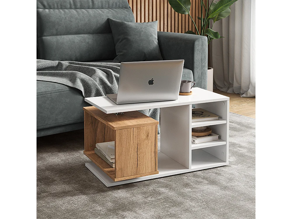 Table basse blanc 88x35x40 rafi