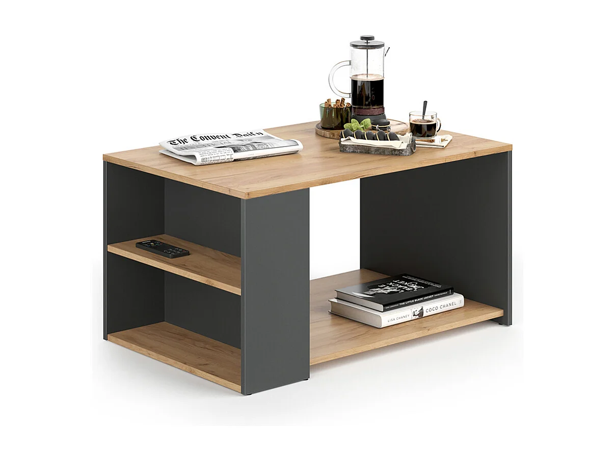 Table basse anthracite 90x59x48.1 dario