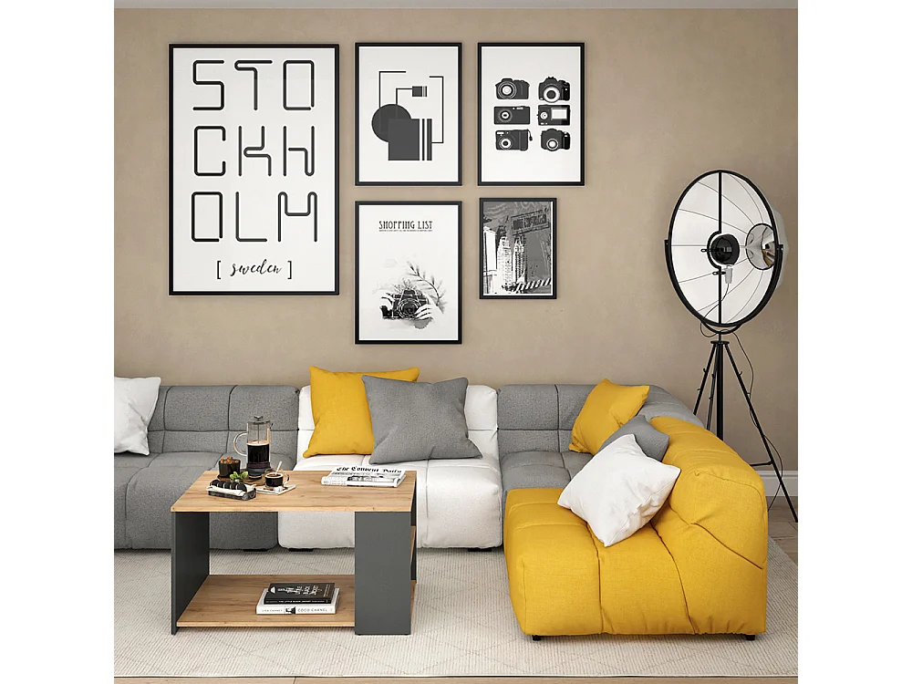 Table basse anthracite 90x59x48.1 dario