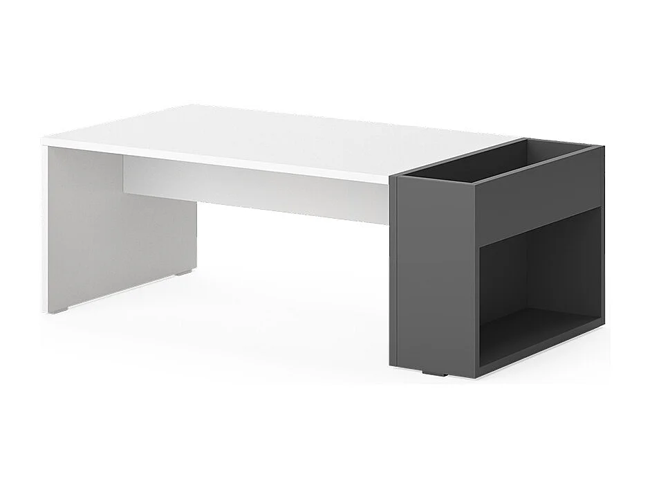 Table basse blanc/anthracite 95x49.4x34 chris