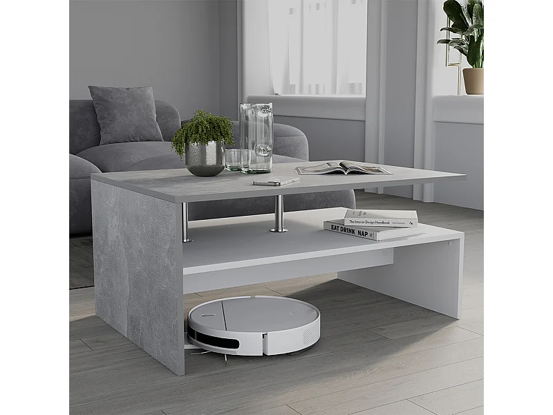 Couchtisch beton/weiß 90x52.6x42.2 amato