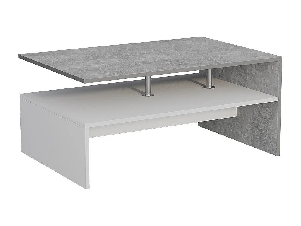 Couchtisch beton/weiß 90x52.6x42.2 amato