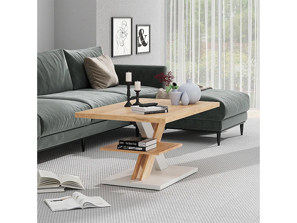 Table basse blanc 90x60x45 arivo