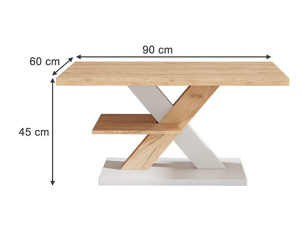 Coffee table white 90x60x45 arivo