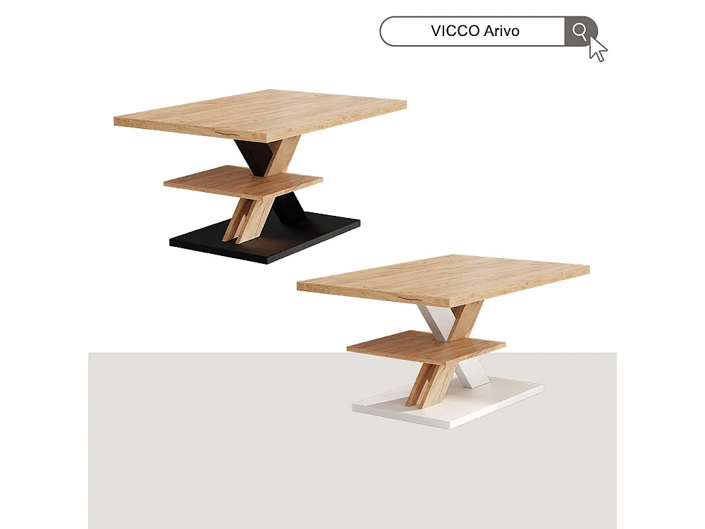Coffee table white 90x60x45 arivo