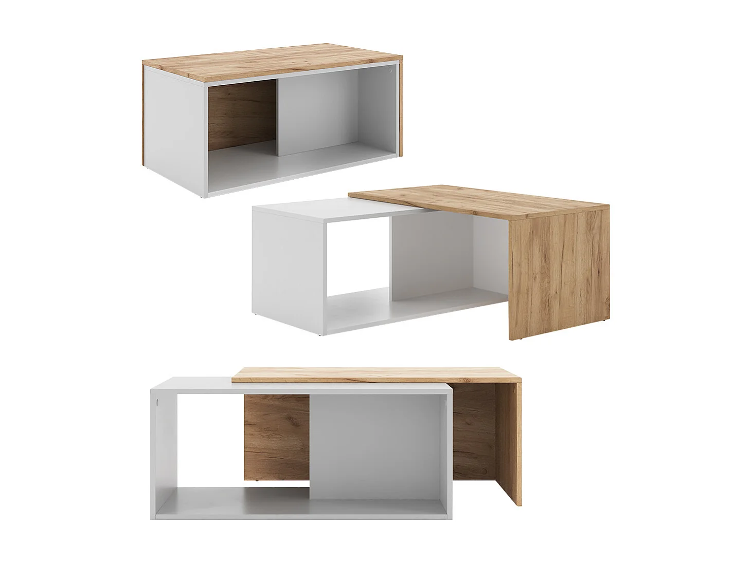 Table basse chêne blanc/force de lor 90x48x40 paul