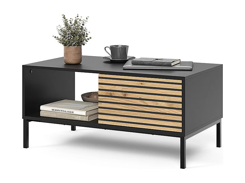 Couchtisch goldkraft eiche/anthrazit 90x50x45 eliza