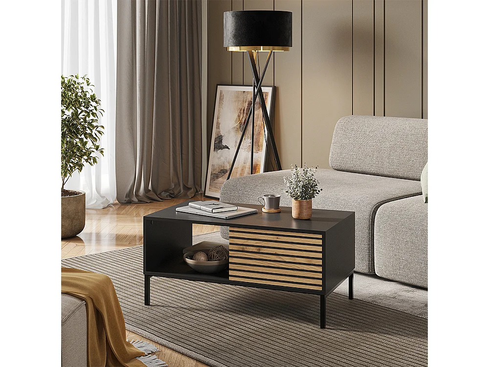 Couchtisch goldkraft eiche/anthrazit 90x50x45 eliza