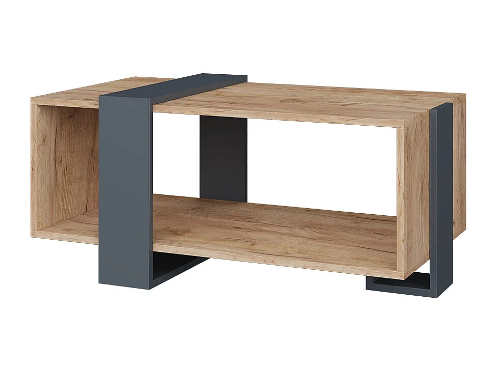 Table basse anthracite/chêne doré 91.5x52x42.1 aven