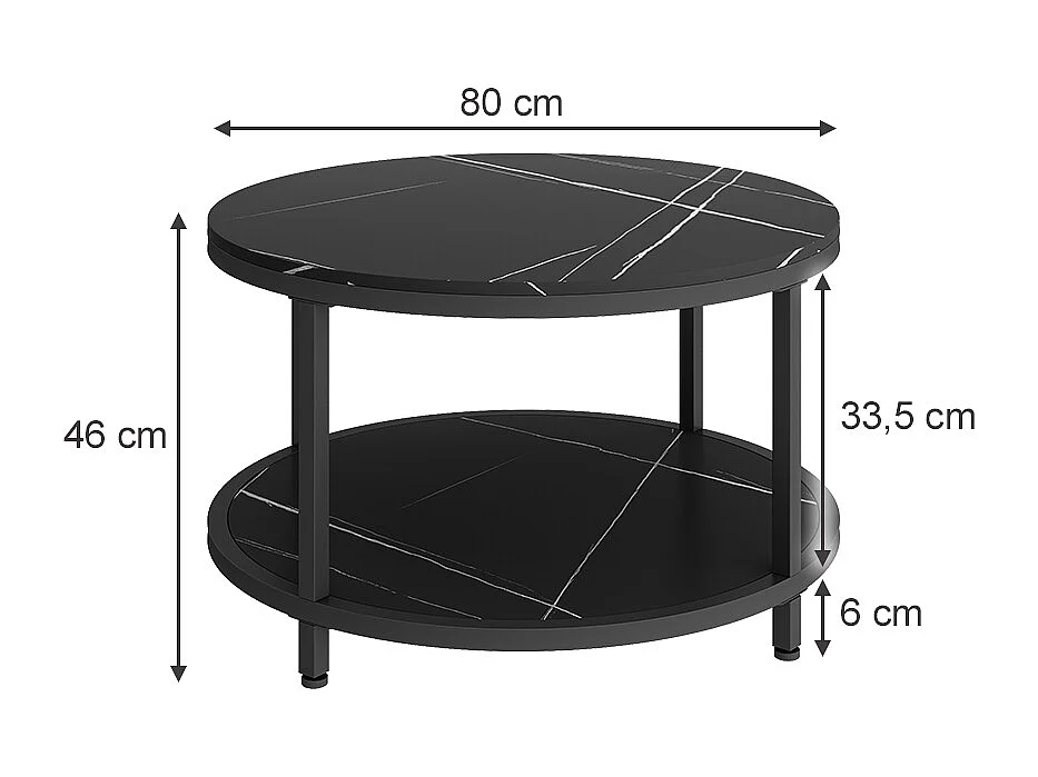 Table basse marbre 80x80x46 ontario