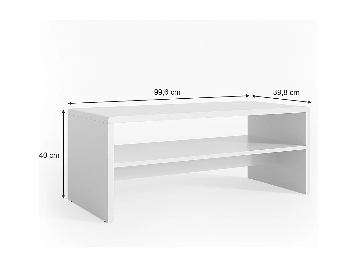 Tavolino da salotto bianco 99.6x39.8x40.1