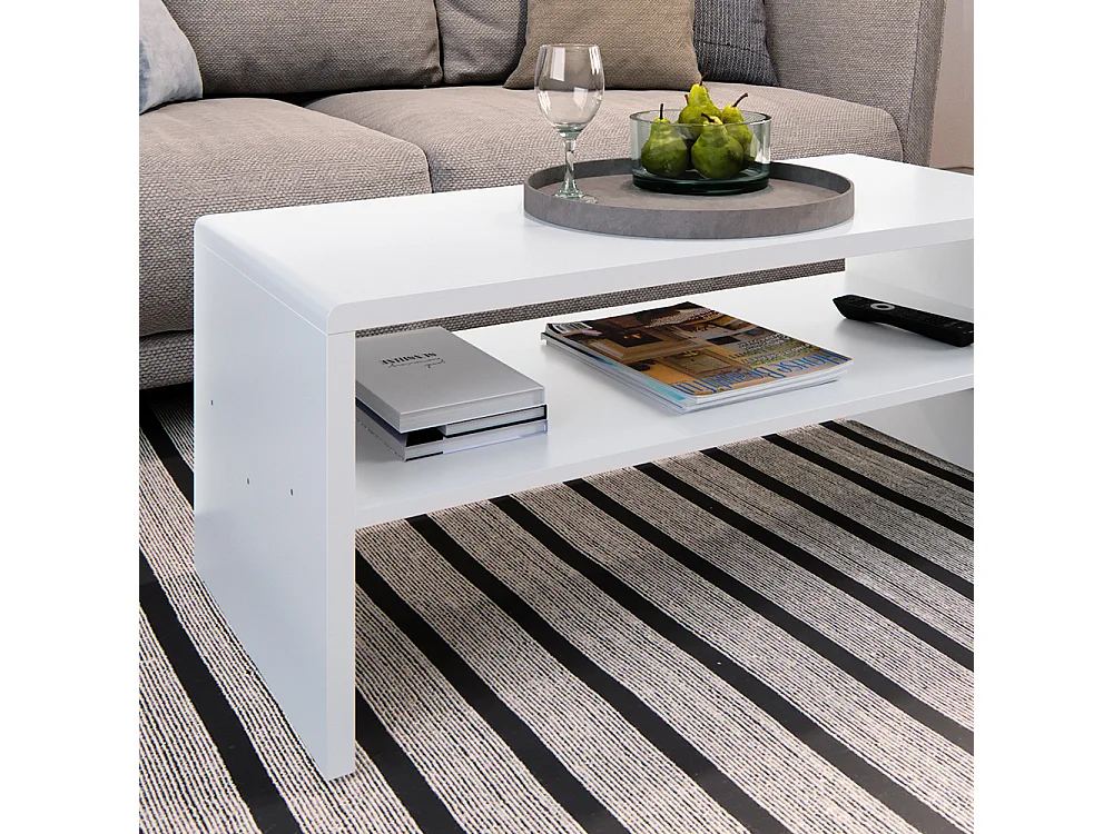 Tavolino da salotto bianco 99.6x39.8x40.1