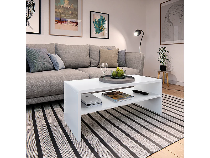 Couchtisch weiß 99.6x39.8x40.1