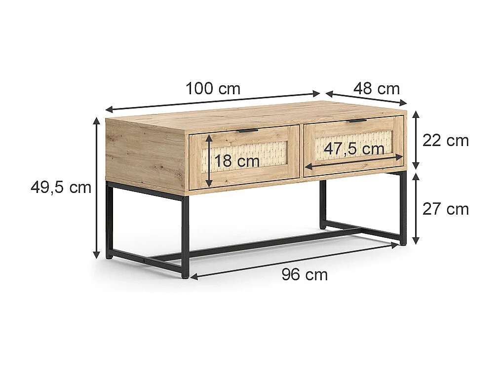 Commode avec tiroirs sonoma 100x48x49.5 natal