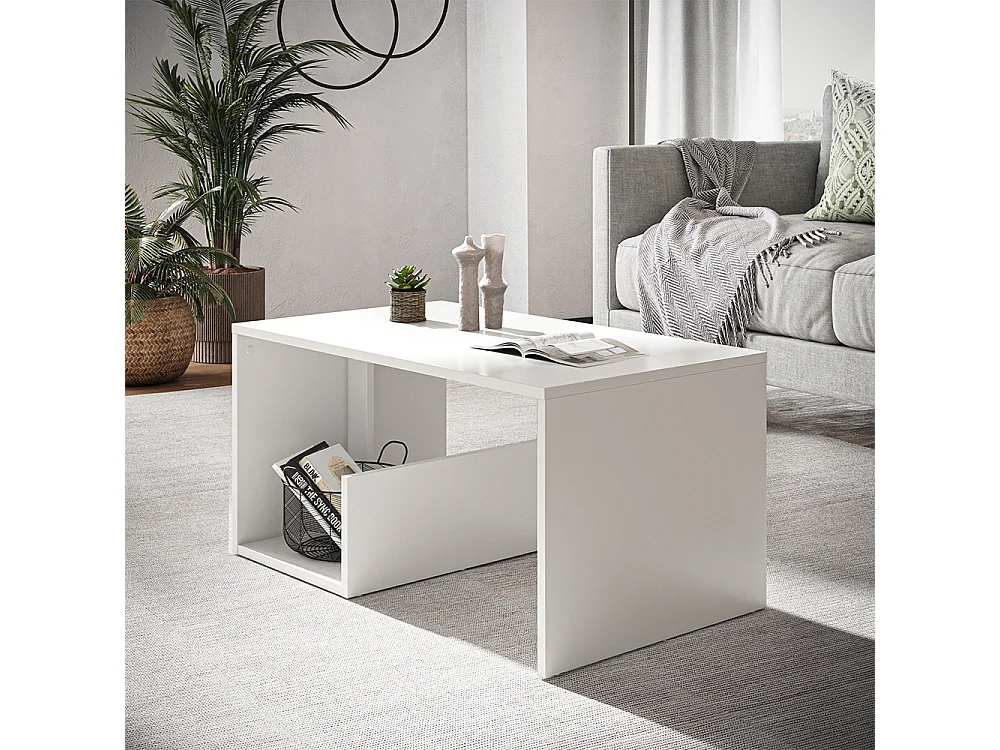 Table basse blanc 80x46.6x40 lonar