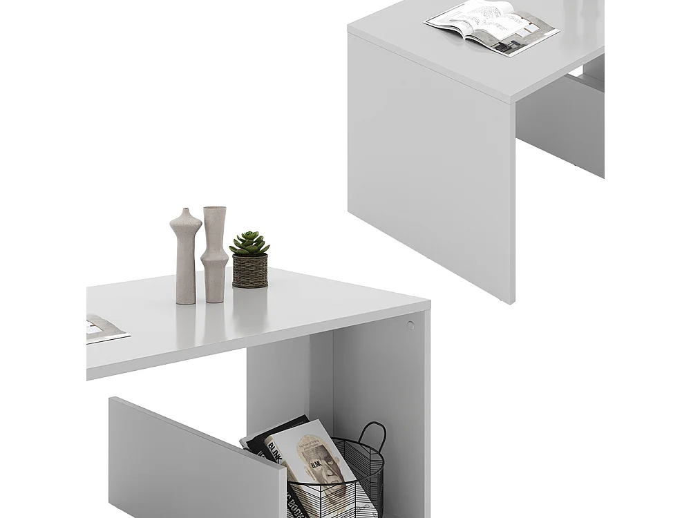 Table basse blanc 80x46.6x40 lonar