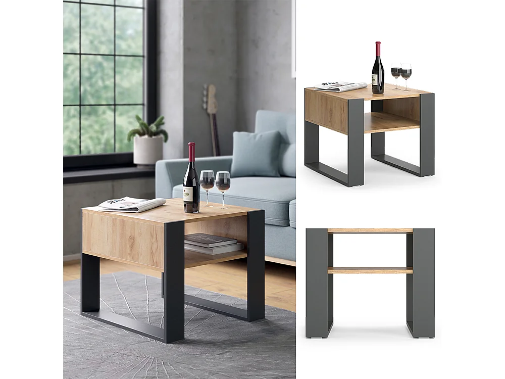 Table basse anthracite 59.2x50.6x62.4