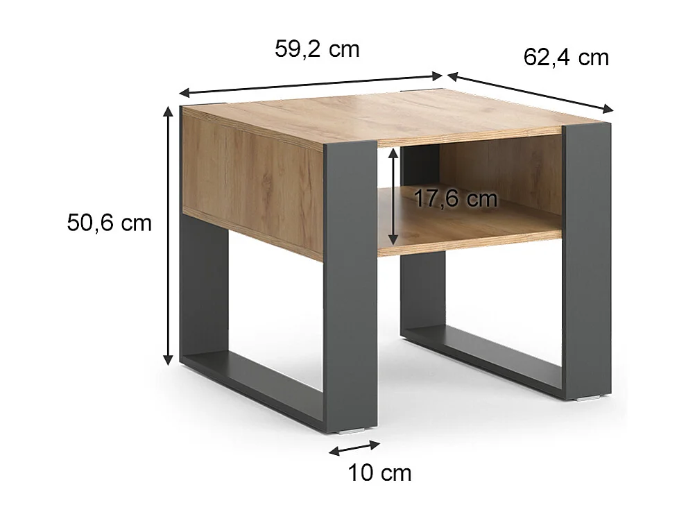 Table basse anthracite 59.2x50.6x62.4