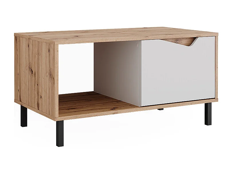 Table basse blanc/artisan 90x50x47 marelle