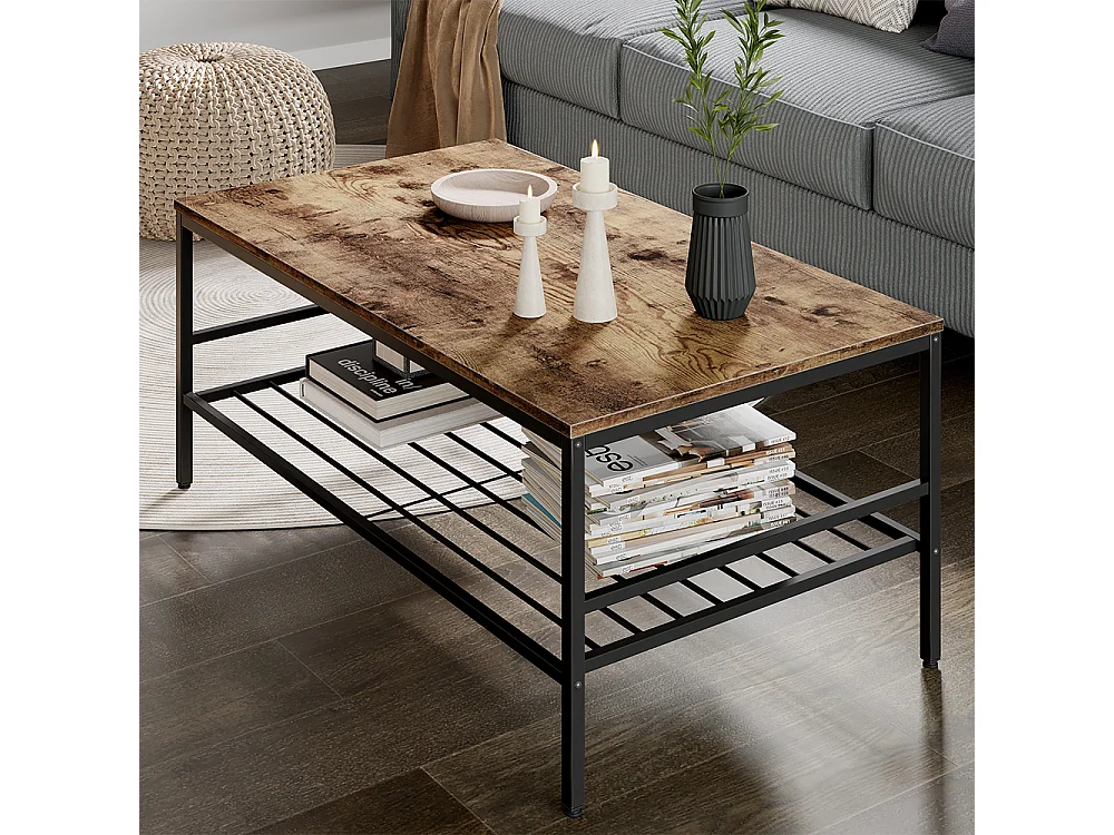 Couchtisch goldkraft eiche/schwarz 106x60x45.5 fyrk