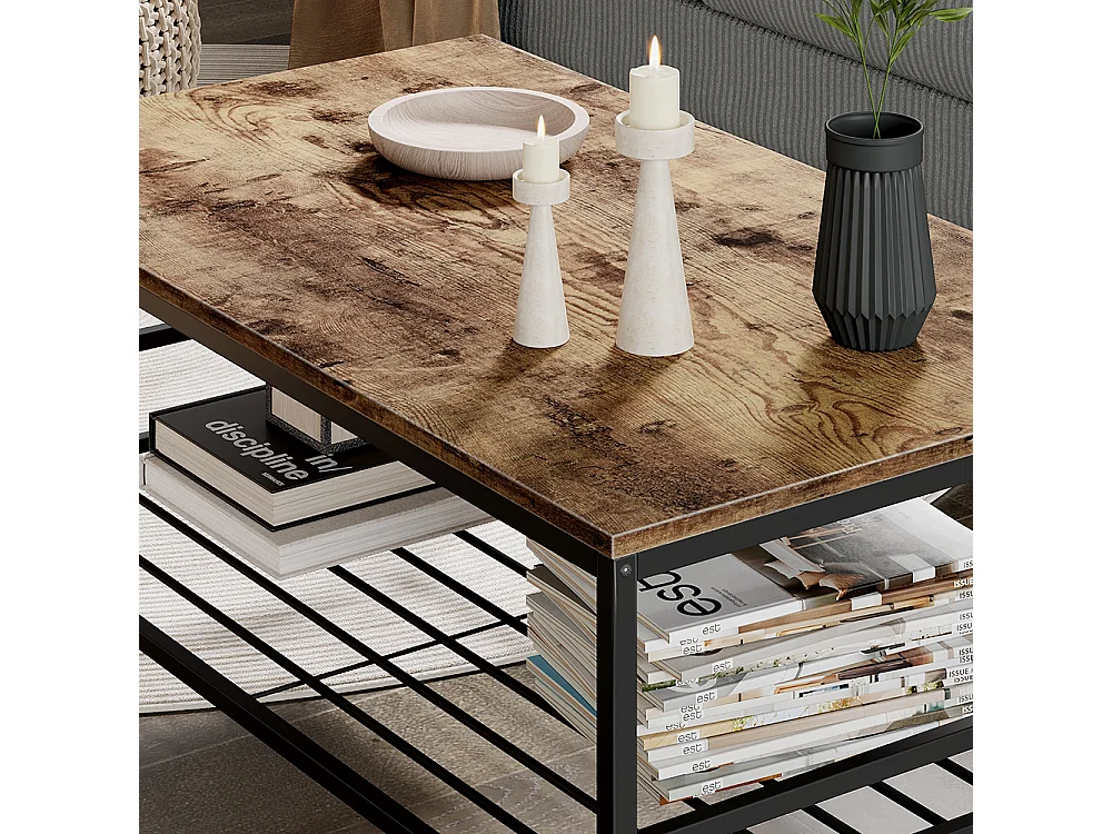 Couchtisch goldkraft eiche/schwarz 106x60x45.5 fyrk