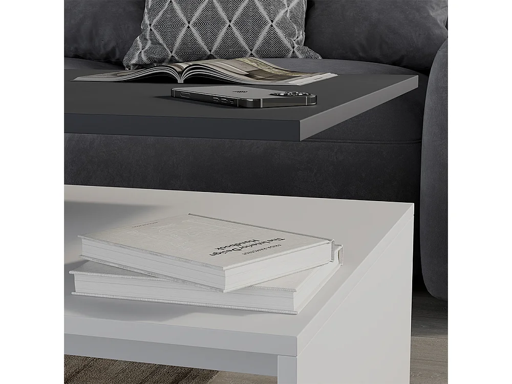 Couchtisch anthrazit/weiß 90x52.6x42.2 amato